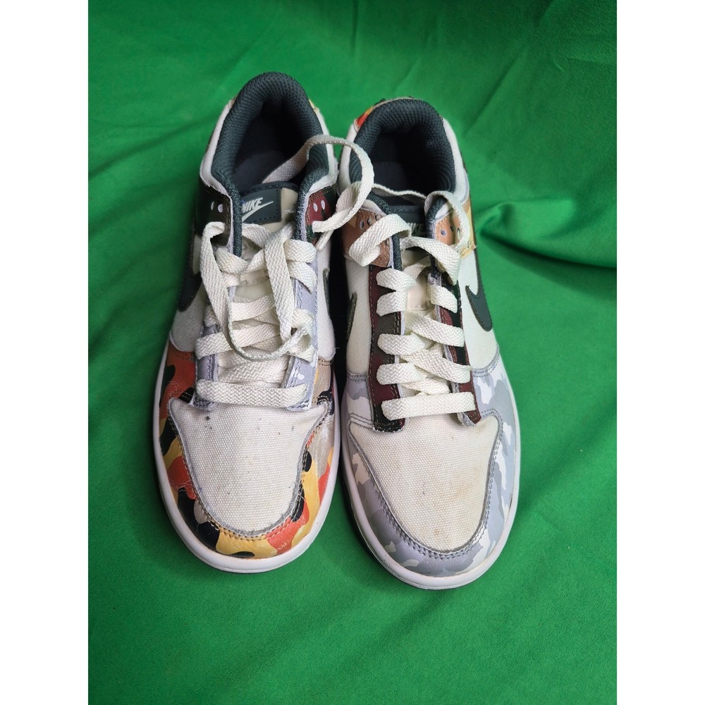 Title Nike Dunk Low SE GS Sail Multi-Camo Sneakers | Size 4.5Y